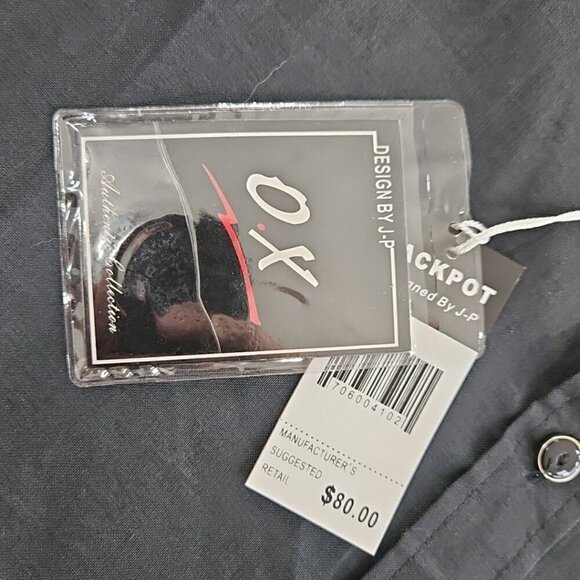 Jackpot Linen Shirt Men's Size Large Ink Black Short Sleeve Button Up NWT Resort - Picture 4 of 14